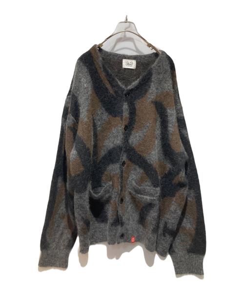 SKIN（スキン）SKIN (スキン) DEEP TRIBAL CAMO CARDIGAN グレー×ブラウン サイズ:XLの古着・服飾アイテム