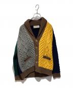 INVERALLANインバーアラン）の古着「ショールカラーカーディガン」｜イエロー×ネイビー