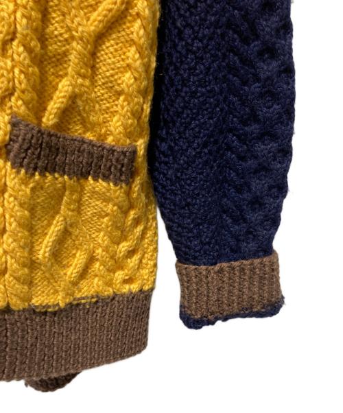 INVERALLAN（インバーアラン）INVERALLAN (インバーアラン) ショールカラーカーディガン イエロー×ネイビー サイズ:不明の古着・服飾アイテム