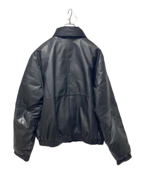 Eddie Bauer（エディーバウアー）Eddie Bauer (エディーバウアー) ダウンレザージャケット ブラック サイズ:XLの古着・服飾アイテム