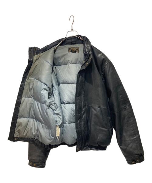 Eddie Bauer（エディーバウアー）Eddie Bauer (エディーバウアー) ダウンレザージャケット ブラック サイズ:XLの古着・服飾アイテム