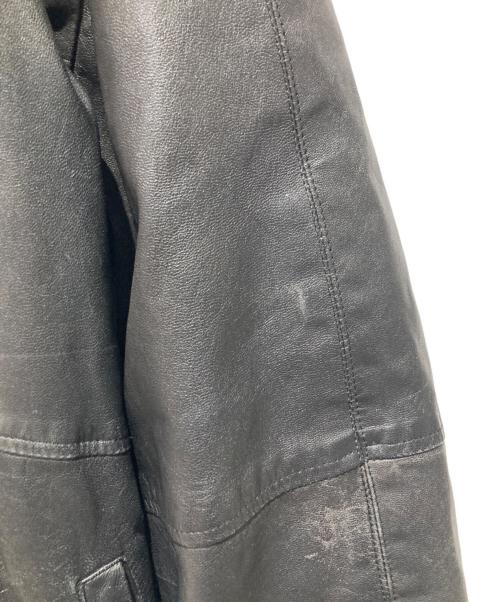 Eddie Bauer（エディーバウアー）Eddie Bauer (エディーバウアー) ダウンレザージャケット ブラック サイズ:XLの古着・服飾アイテム