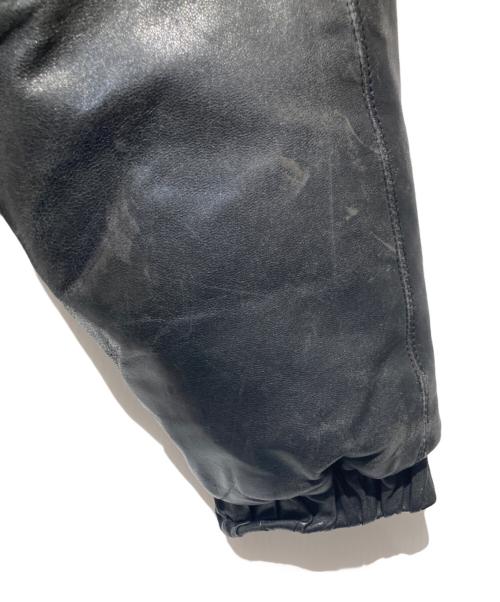 Eddie Bauer（エディーバウアー）Eddie Bauer (エディーバウアー) ダウンレザージャケット ブラック サイズ:XLの古着・服飾アイテム