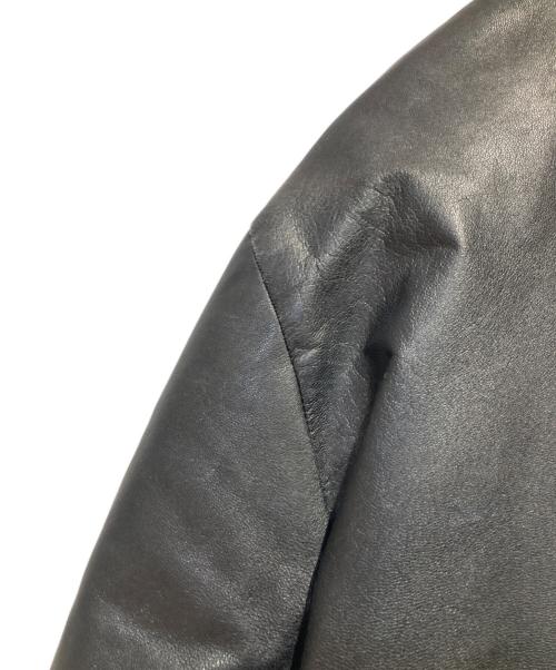 Eddie Bauer（エディーバウアー）Eddie Bauer (エディーバウアー) ダウンレザージャケット ブラック サイズ:XLの古着・服飾アイテム