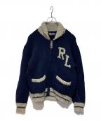 CHAPS RALPH LAURENチャップス ラルフローレン）の古着「カウチンニットカーディガン」｜ネイビー×グレー