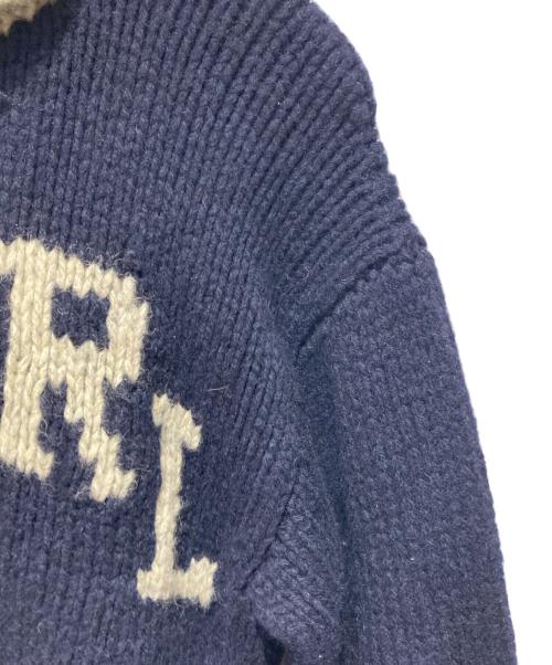 CHAPS RALPH LAUREN（チャップス ラルフローレン）CHAPS RALPH LAUREN (チャップス ラルフローレン) カウチンニットカーディガン ネイビー×グレー サイズ:Mの古着・服飾アイテム