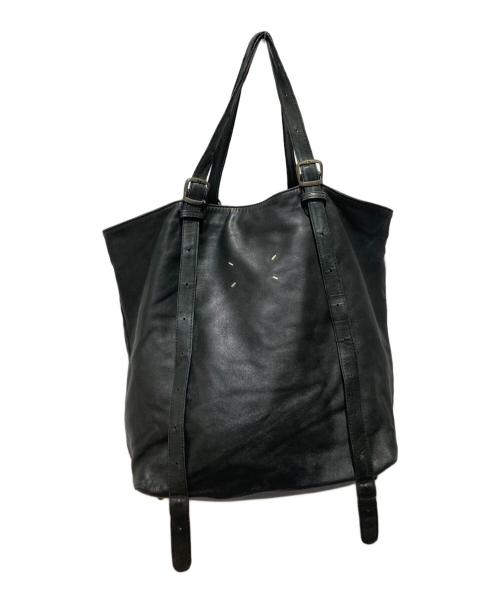 Maison Margiela（メゾンマルジェラ）Maison Margiela (メゾンマルジェラ) レザートートバッグ ブラックの古着・服飾アイテム