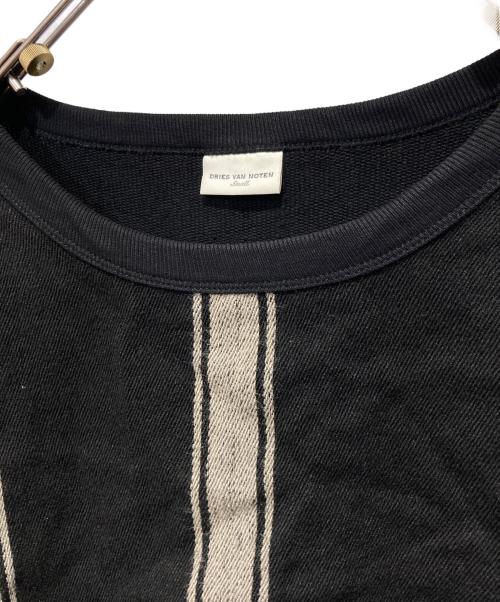DRIES VAN NOTEN（ドリスヴァンノッテン）DRIES VAN NOTEN (ドリスヴァンノッテン) フリンジストライプスウェット ブラック サイズ:Sの古着・服飾アイテム