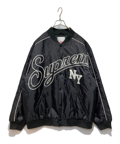 SUPREME（シュプリーム）Supreme (シュプリーム) Contrast Script Varsity Jacket ブラック サイズ:XLの古着・服飾アイテム