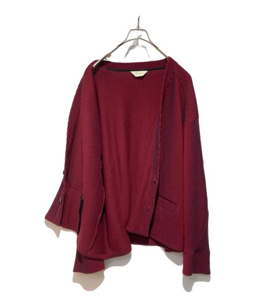 jieda（ジエダ）Jieda (ジエダ) RIPPLE CARDIGAN レッド サイズ:2の古着・服飾アイテム