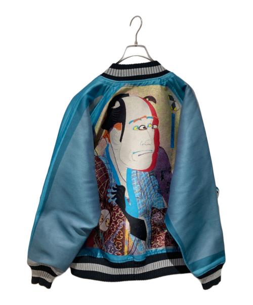 ISSEY MIYAKE（イッセイミヤケ）ISSEY MIYAKE (イッセイミヤケ) TADANORI YOKOO (タダノリヨコオ) コラボ グラフィック ジャケット ブルー サイズ:2の古着・服飾アイテム
