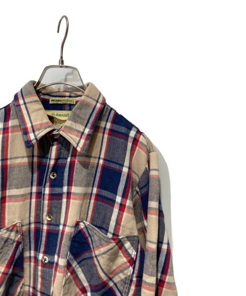 ST JOHN'S BAY（セントジョンズベイ）ST JOHN'S BAY (セントジョンズベイ) BIG MAC (ビッグマック) ヘビネルシャツ ベージュ×ネイビー サイズ: LT TALLの古着・服飾アイテム