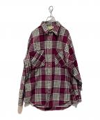 ST JOHN'S BAYセントジョンズベイ）の古着「ヘビネルシャツ」｜パープル×ホワイト