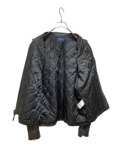 POLO RALPH LAUREN（ポロ・ラルフローレン）POLO RALPH LAUREN (ポロ・ラルフローレン) LAMBSKIN CAFE RACER JACKET ブラック サイズ:Mの古着・服飾アイテム