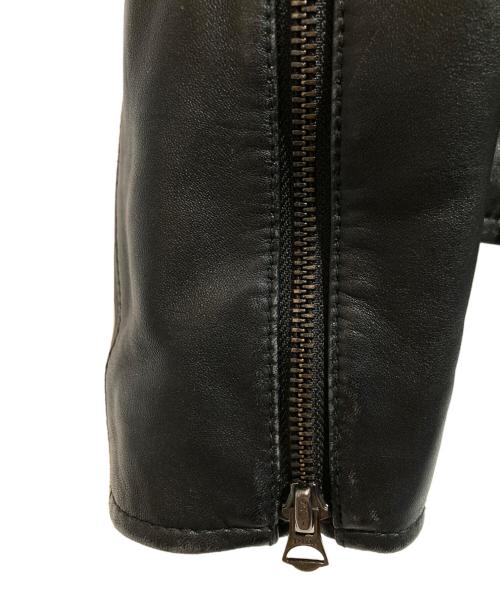 POLO RALPH LAUREN（ポロ・ラルフローレン）POLO RALPH LAUREN (ポロ・ラルフローレン) LAMBSKIN CAFE RACER JACKET ブラック サイズ:Mの古着・服飾アイテム