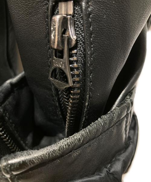 POLO RALPH LAUREN（ポロ・ラルフローレン）POLO RALPH LAUREN (ポロ・ラルフローレン) LAMBSKIN CAFE RACER JACKET ブラック サイズ:Mの古着・服飾アイテム