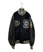 HOUSTONヒューストン）の古着「WILD CATS MELTON AWARD JACKET」｜ブラック