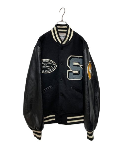 HOUSTON（ヒューストン）HOUSTON (ヒューストン) WILD CATS MELTON AWARD JACKET ブラック サイズ:Mの古着・服飾アイテム