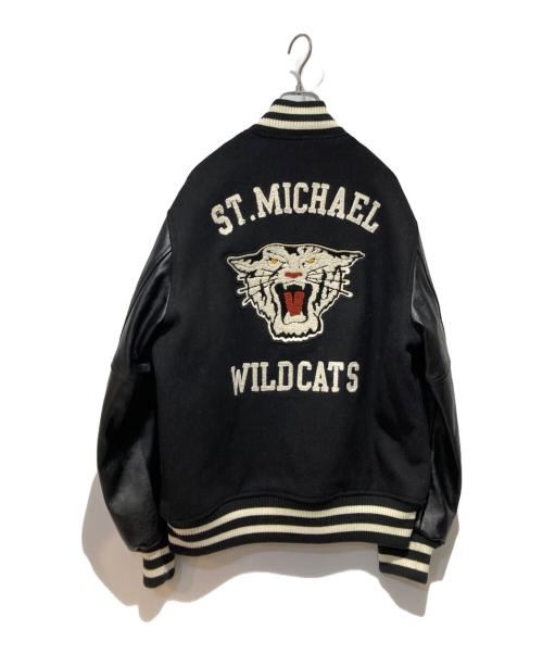 HOUSTON（ヒューストン）HOUSTON (ヒューストン) WILD CATS MELTON AWARD JACKET ブラック サイズ:Mの古着・服飾アイテム