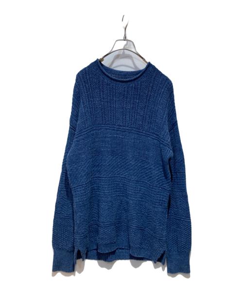 RRL（ダブルアールエル）RRL (ダブルアールエル) コットンリネンロールネックセーター ブルー サイズ:XSの古着・服飾アイテム