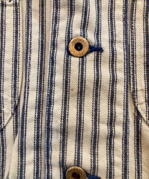 Trophy Clothing（トロフィークロージング）Trophy Clothing (トロフィークロージング) ヒッコリーカバーオール ブラウン サイズ:不明の古着・服飾アイテム