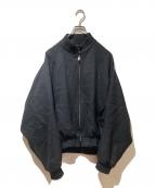 INTERIMインテリム）の古着「FLUID WOOL & MOHAIR TRICO TINE HYPER BIG GOLF JACKET」｜ブラック