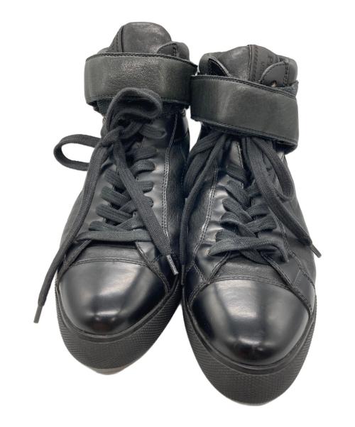 PRADA（プラダ）PRADA (プラダ) ハイカットレザーシューズ ブラック サイズ:35の古着・服飾アイテム