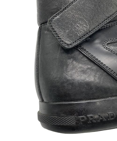 PRADA（プラダ）PRADA (プラダ) ハイカットレザーシューズ ブラック サイズ:35の古着・服飾アイテム