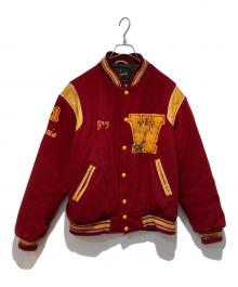 MARGUART'S SPORTSWEAR（マーガーツ・スポーツウェア）の古着「ウールメルトンスタジャン」｜ボルドー