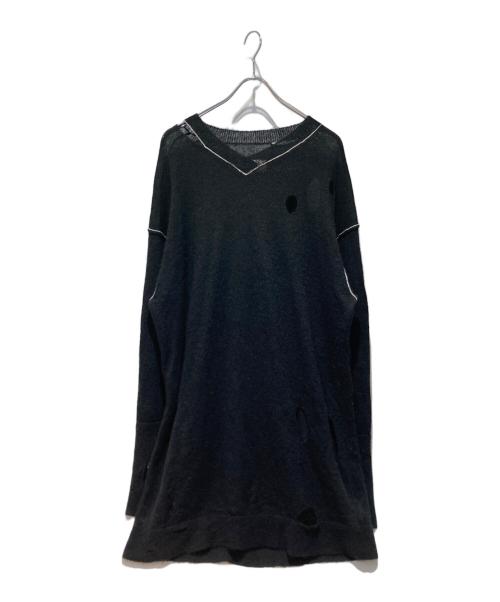 MM6 Maison Margiela（エムエムシックスメゾンマルジェラ）MM6 Maison Margiela (エムエムシックスメゾンマルジェラ) ダメージニット ブラック サイズ:ＸＳの古着・服飾アイテム
