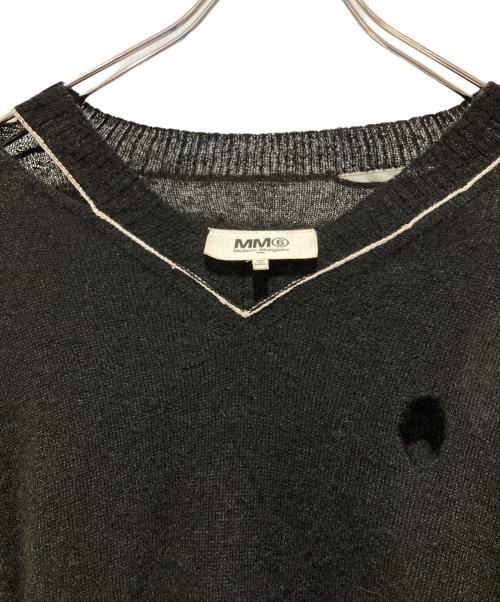 MM6 Maison Margiela（エムエムシックスメゾンマルジェラ）MM6 Maison Margiela (エムエムシックスメゾンマルジェラ) ダメージニット ブラック サイズ:ＸＳの古着・服飾アイテム