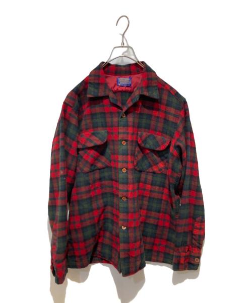 PENDLETON（ペンドルトン）PENDLETON (ペンドルトン) 60’s ボードシャツ レッド×グリーン サイズ:Ｌの古着・服飾アイテム