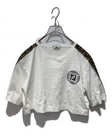 FENDI（フェンディ）の古着「ズッカ柄クロップドTシャツ」｜ホワイト