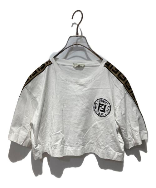 FENDI（フェンディ）FENDI (フェンディ) ズッカ柄クロップドTシャツ ホワイト サイズ:XXSの古着・服飾アイテム