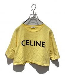 CELINE（セリーヌ）の古着「ロゴプリント クロップド クルーネック カットソー」｜イエロー