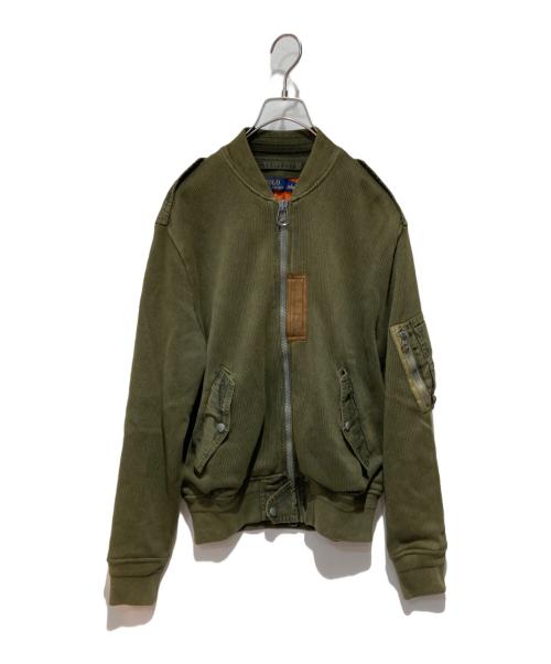 POLO RALPH LAUREN（ポロ・ラルフローレン）POLO RALPH LAUREN (ポロ・ラルフローレン) ニットボンバージャケット グリーン サイズ:Sの古着・服飾アイテム