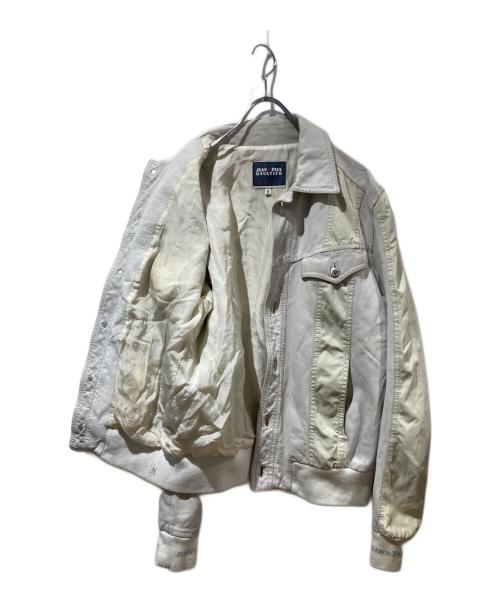 Jean Paul GAULTIER（ジャンポールゴルチェ）Jean Paul GAULTIER (ジャンポールゴルチェ) レザーブルゾン アイボリー サイズ:50の古着・服飾アイテム