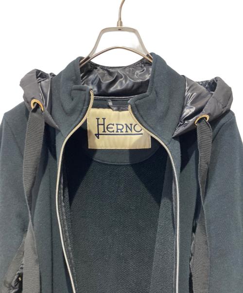 HERNO（ヘルノ）HERNO (ヘルノ) ダウン切替ジップパーカー ネイビー サイズ:42の古着・服飾アイテム