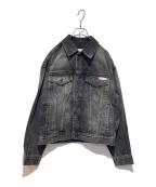 Calvin Klein Jeansカルバンクラインジーンズ）の古着「ブラックデニムトラッカージャケット」｜グレー