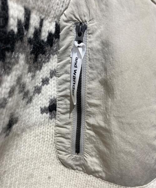 and wander（アンドワンダー）and wander (アンドワンダー) lopi knit sweater ホワイト サイズ:S/Mの古着・服飾アイテム