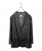 ARMANI COLLEZIONIアルマーニ コレツィオーニ）の古着「レザーテーラードジャケット」｜ブラック