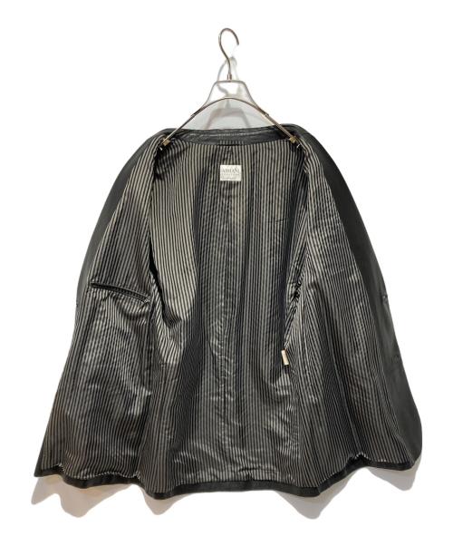 ARMANI COLLEZIONI（アルマーニ コレツィオーニ）ARMANI COLLEZIONI (アルマーニ コレツィオーニ) レザーテーラードジャケット ブラック サイズ:不明の古着・服飾アイテム