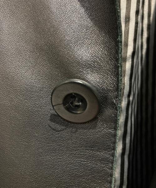 ARMANI COLLEZIONI（アルマーニ コレツィオーニ）ARMANI COLLEZIONI (アルマーニ コレツィオーニ) レザーテーラードジャケット ブラック サイズ:不明の古着・服飾アイテム