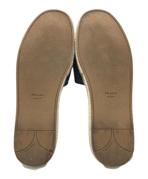 PRADA（プラダ）PRADA (プラダ) デニムエスパドリーユ ネイビー×ベージュ サイズ:SIZE37　1/2の古着・服飾アイテム