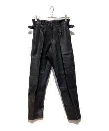 ISSEY MIYAKE MEN（イッセイミヤケメン）の古着「ラムレザーパンツ」｜ブラック
