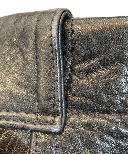 ISSEY MIYAKE MEN（イッセイミヤケメン）ISSEY MIYAKE MEN (イッセイミヤケメン) ラムレザーパンツ ブラック サイズ:Sの古着・服飾アイテム