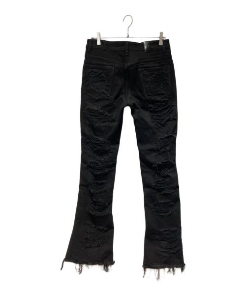 VALABASAS（バラバサス）VALABASAS (バラバサス) ダメージフレアデニム ブラック サイズ:W30の古着・服飾アイテム