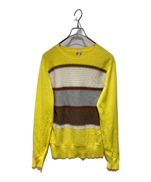 LOEWE（ロエベ）LOEWE (ロエベ) デザインニット イエロー サイズ:Sの古着・服飾アイテム