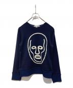 COMME des GARCONS SHIRTコムデギャルソンシャツ）の古着「プリントニット」｜ネイビー
