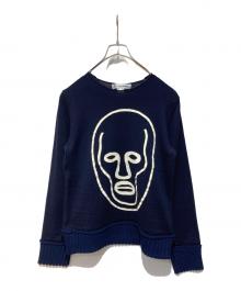 COMME des GARCONS SHIRT（コムデギャルソンシャツ）の古着「プリントニット」｜ネイビー